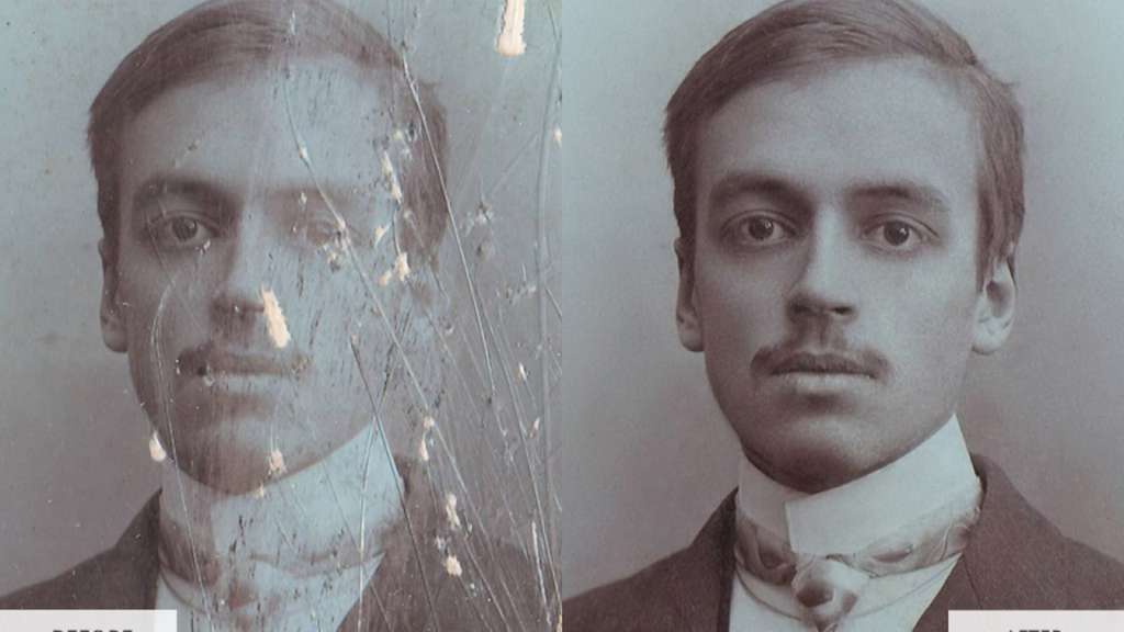 Before and after photo restoration